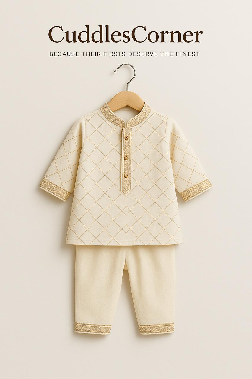 Regal Lattice Kurta Set